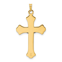 14k Two-tone Polished Solid INRI Fleur de Lis Crucifix Pendant-XR1877