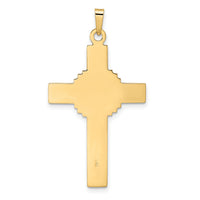 14k Two-tone Polished Solid Celtic INRI Crucifix Pendant-XR1879