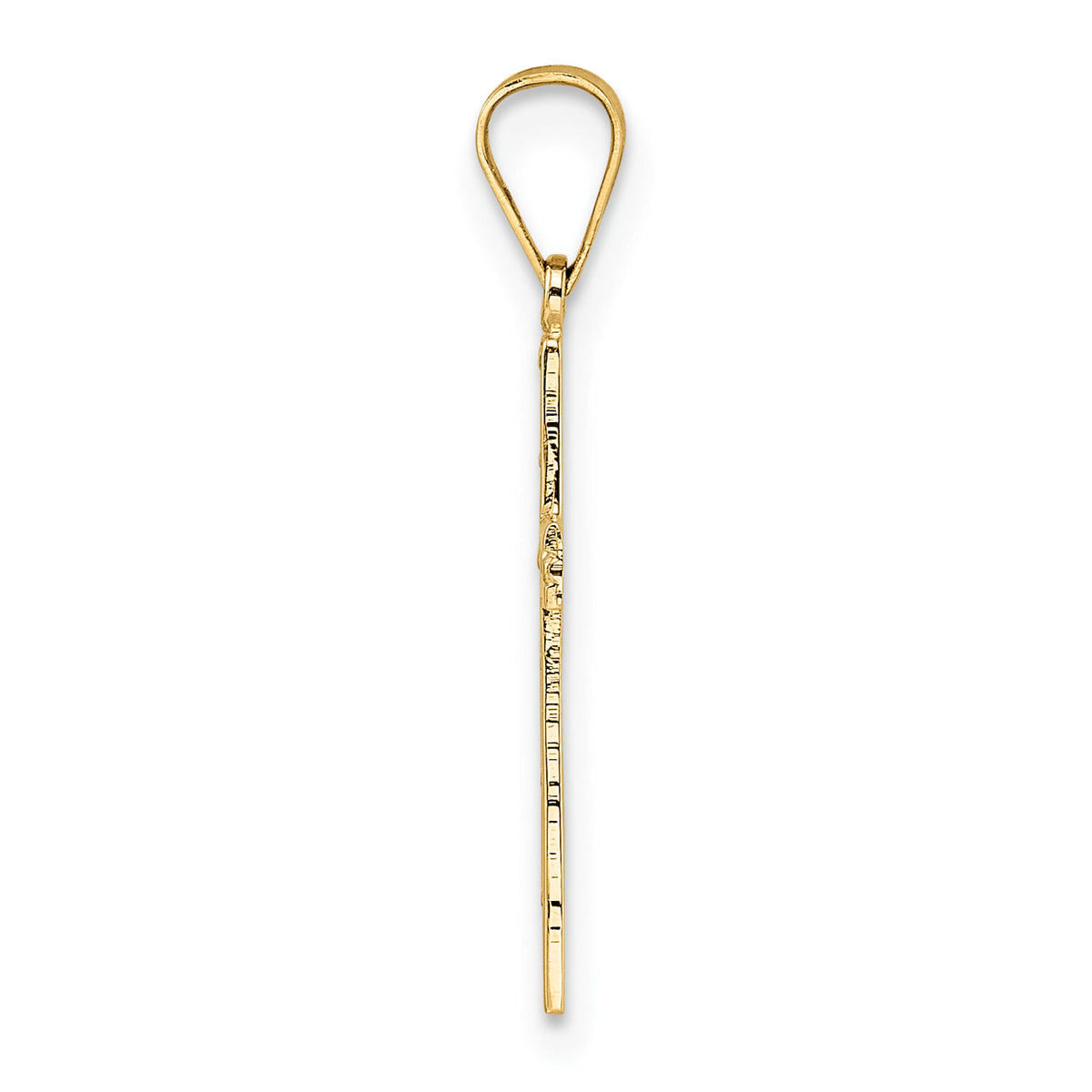 14k Polished Solid Cross Pendant-XR1884