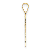 14k Polished Solid Cross Pendant-XR1884