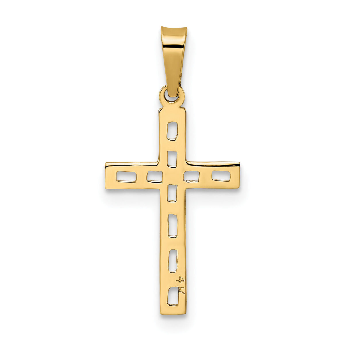 14k Polished Solid Cross Pendant-XR1884