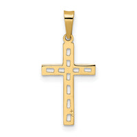 14k Polished Solid Cross Pendant-XR1884