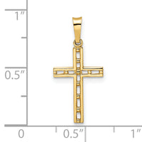 14k Polished Solid Cross Pendant-XR1884