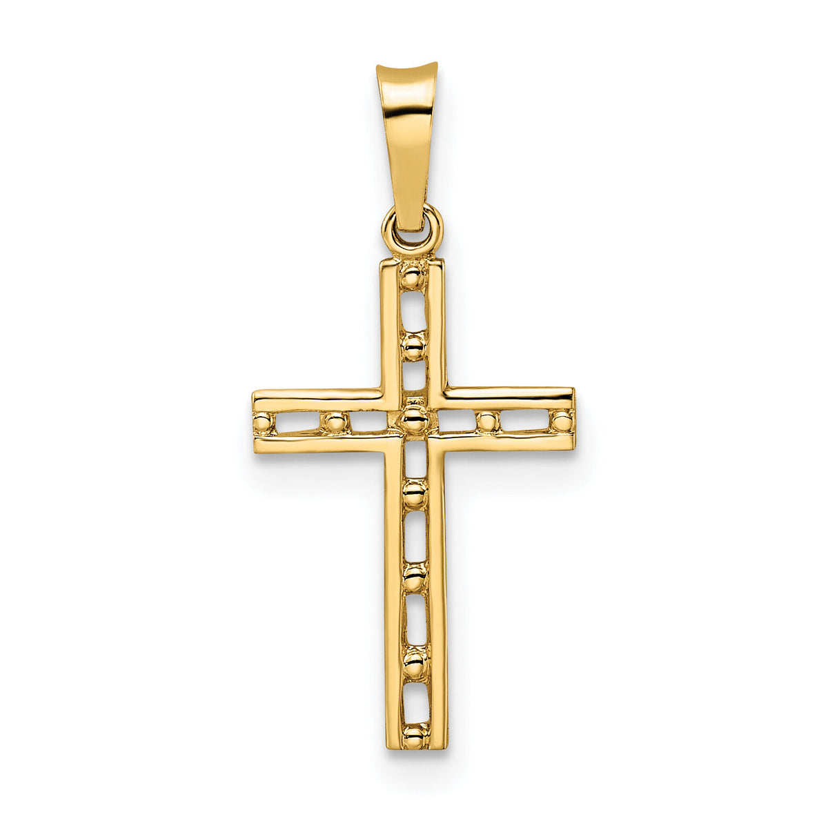 14k Polished Solid Cross Pendant-XR1884