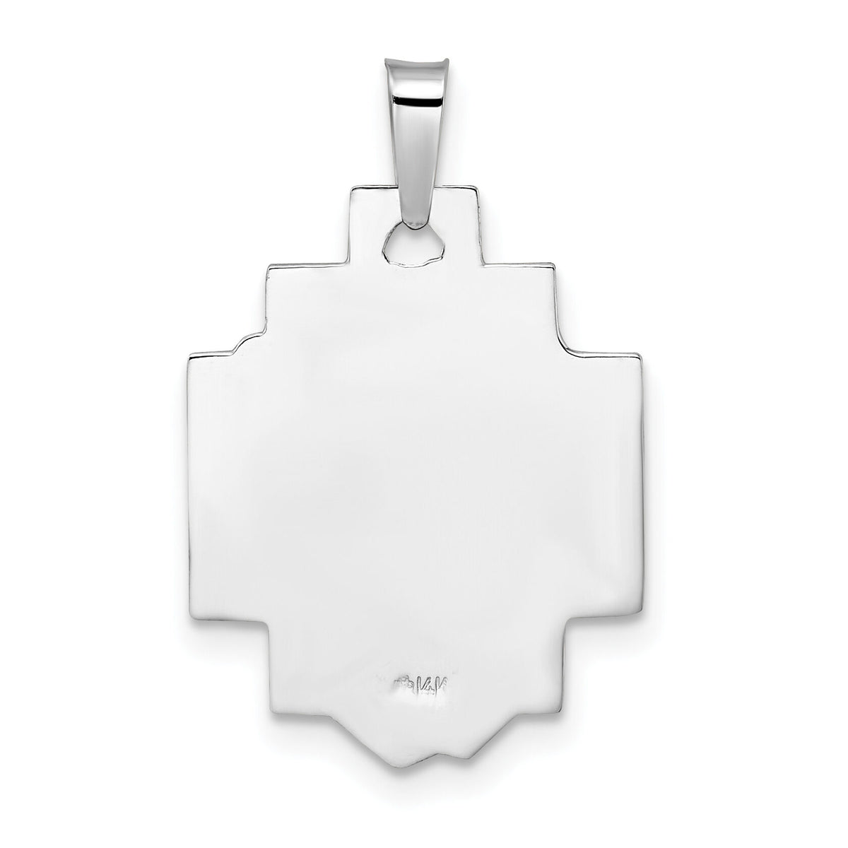 14k White Gold Polished and Satin Solid Jesus Head Pendant-XR1885