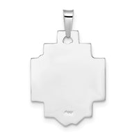 14k White Gold Polished and Satin Solid Jesus Head Pendant-XR1885