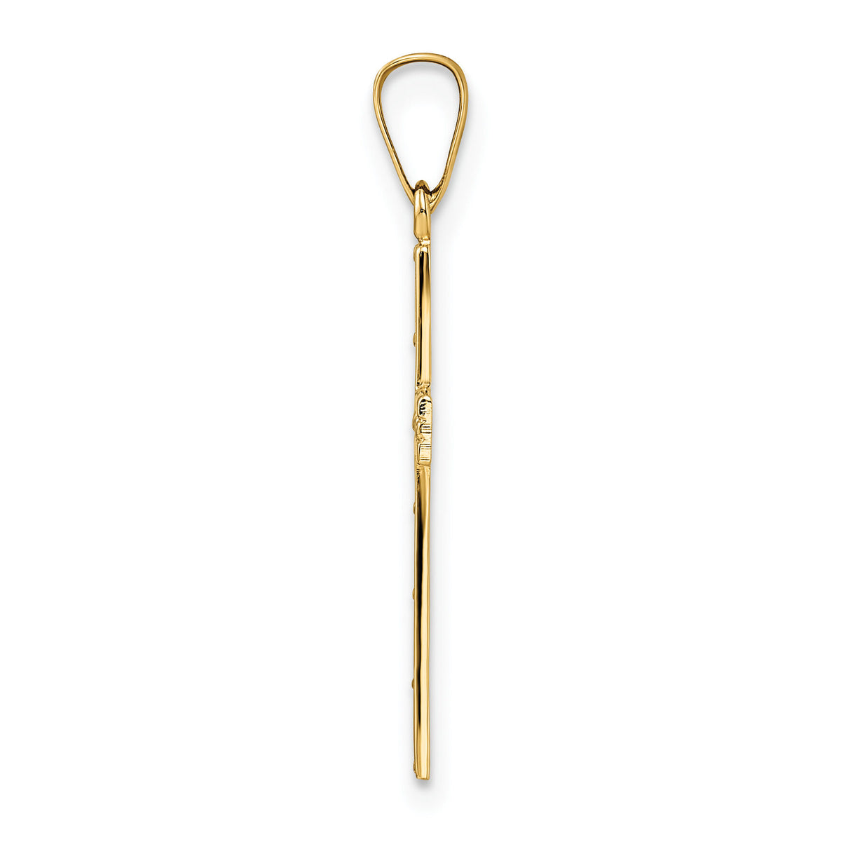 14k Polished Solid Cross Pendant-XR1886