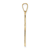 14k Polished Solid Cross Pendant-XR1886