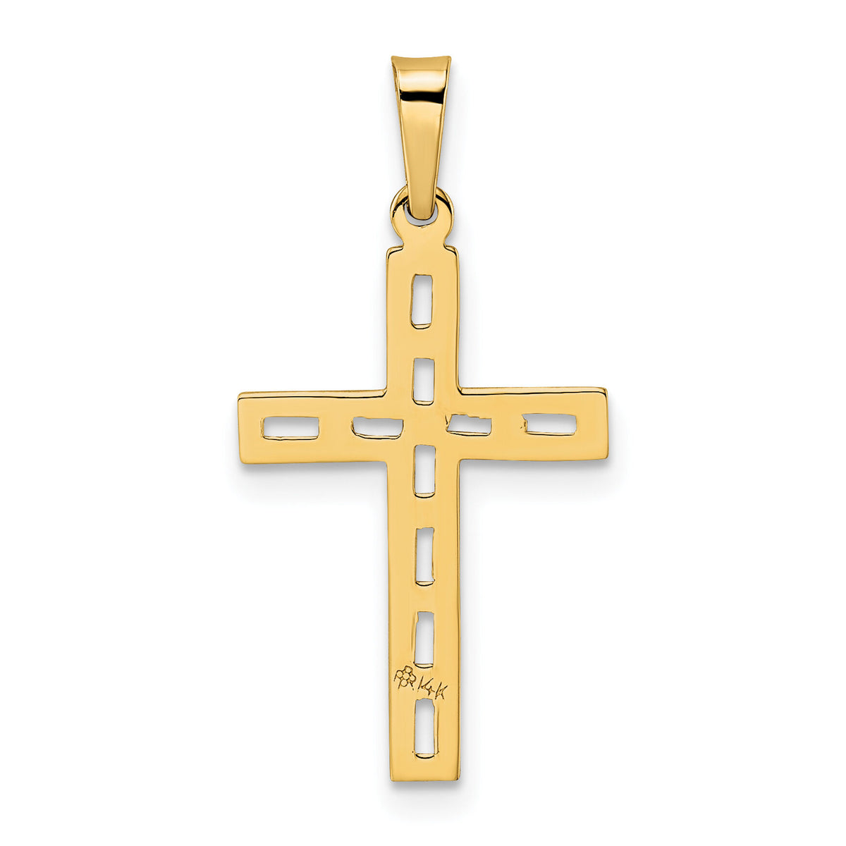 14k Polished Solid Cross Pendant-XR1886
