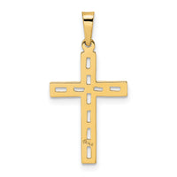 14k Polished Solid Cross Pendant-XR1886
