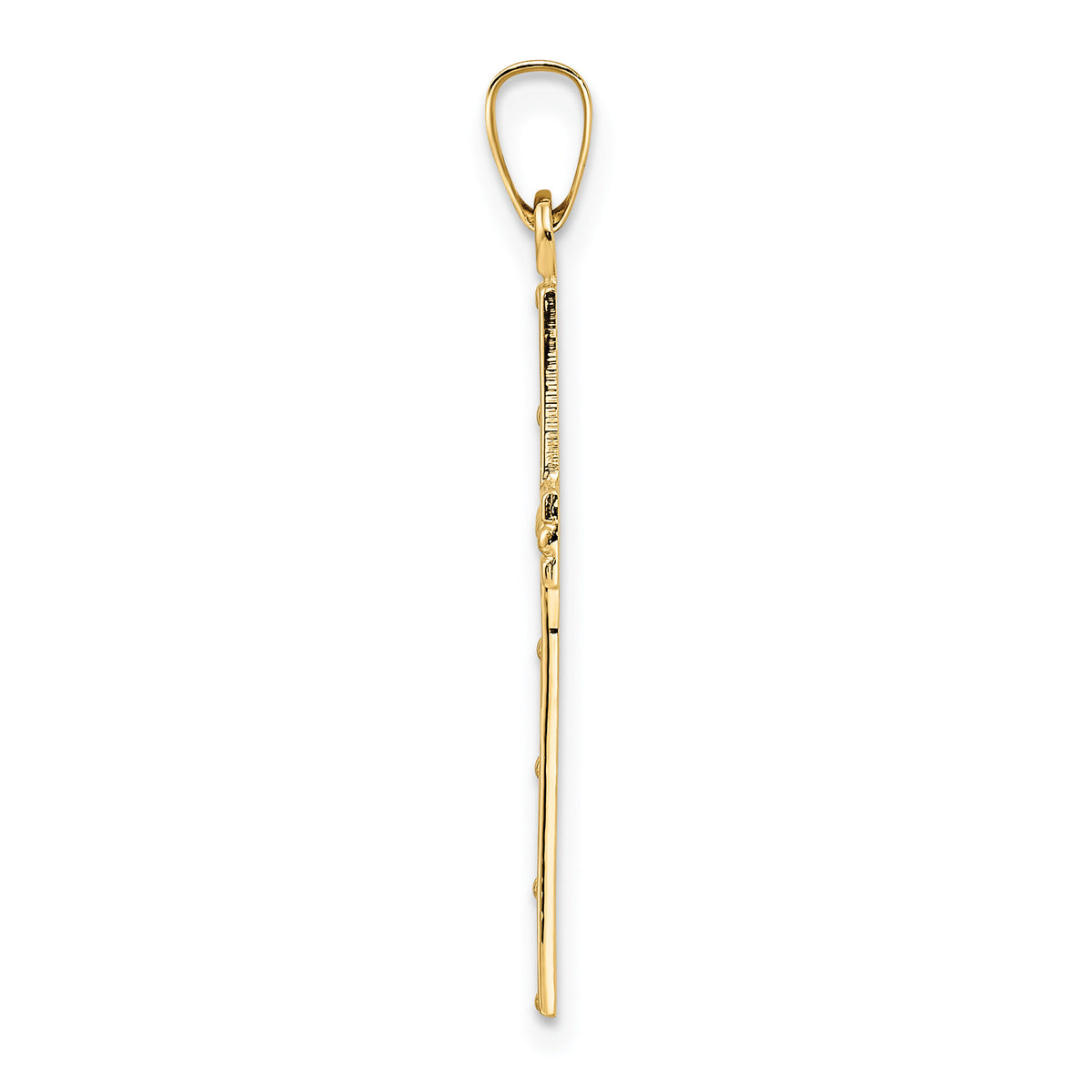 14k Polished Solid Cross Pendant-XR1888