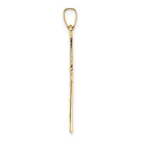 14k Polished Solid Cross Pendant-XR1888