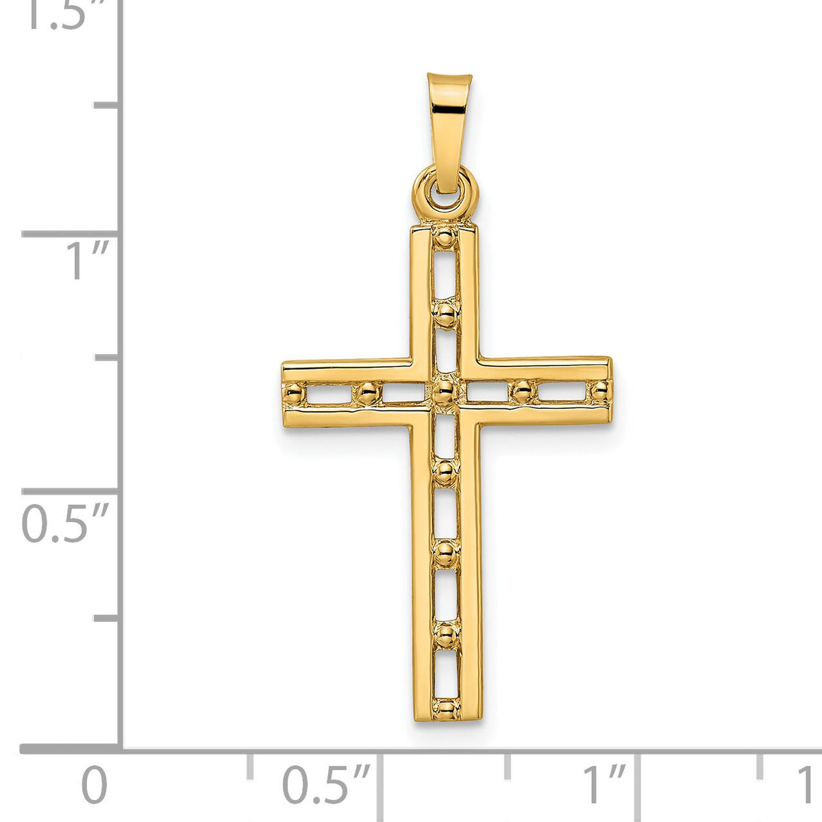 14k Polished Solid Cross Pendant-XR1888