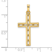 14k Polished Solid Cross Pendant-XR1888