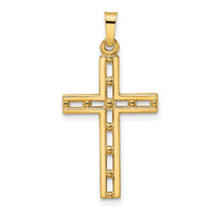 14k Polished Solid Cross Pendant-XR1888