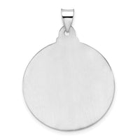 14k White Gold Polished and Satin Hollow Jesus Face Disc Pendant-XR1889