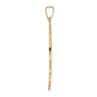 14k Polished Solid Floral Center Cross Pendant-XR1890