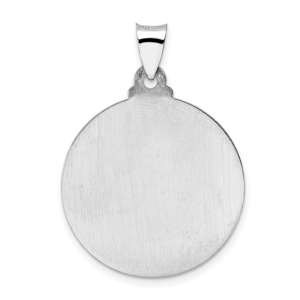 14k White Gold Polished and Satin Hollow Jesus Face Disc Pendant-XR1891