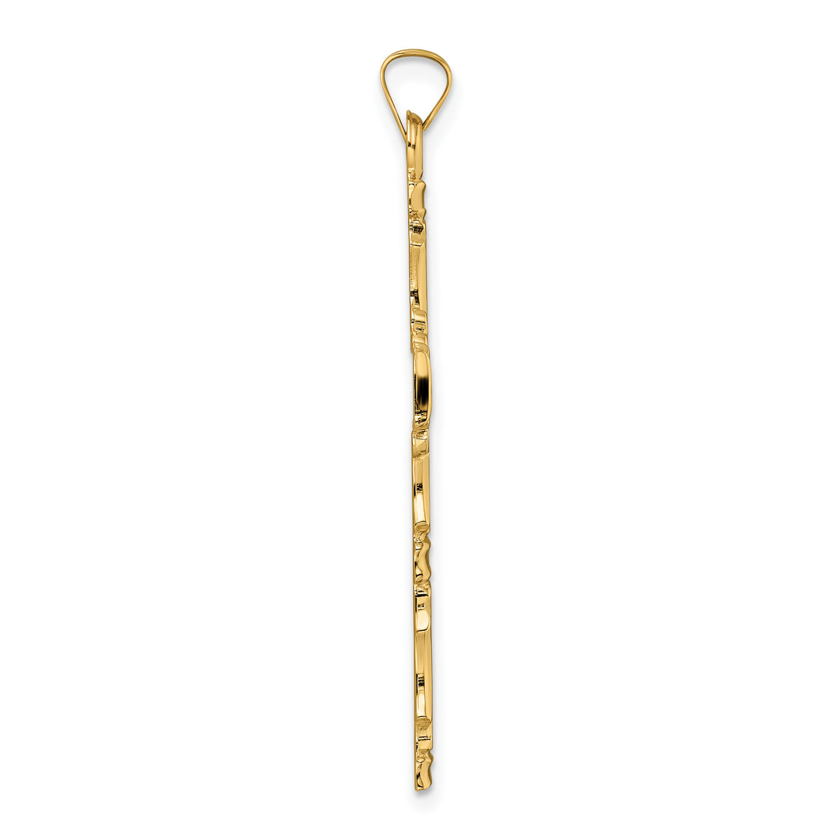 14k Polished Solid Fancy Design Cross Pendant-XR1892