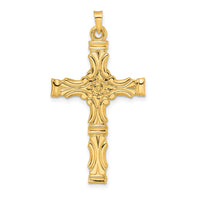 14k Polished Solid Fancy Design Cross Pendant-XR1892