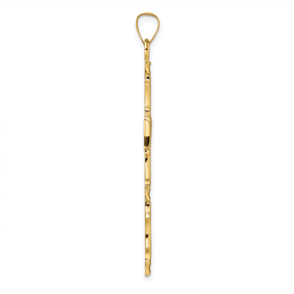 14k Polished Solid Fancy Design Cross Pendant-XR1894