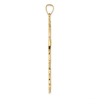 14k Polished Solid Fancy Design Cross Pendant-XR1894