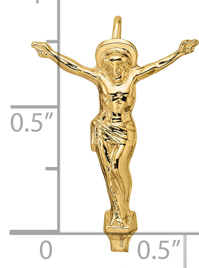 14k Polished Solid Risen Christ Chain Slide-XR1895