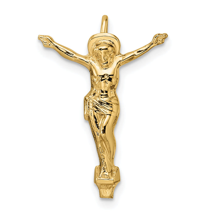14k Polished Solid Risen Christ Chain Slide-XR1895
