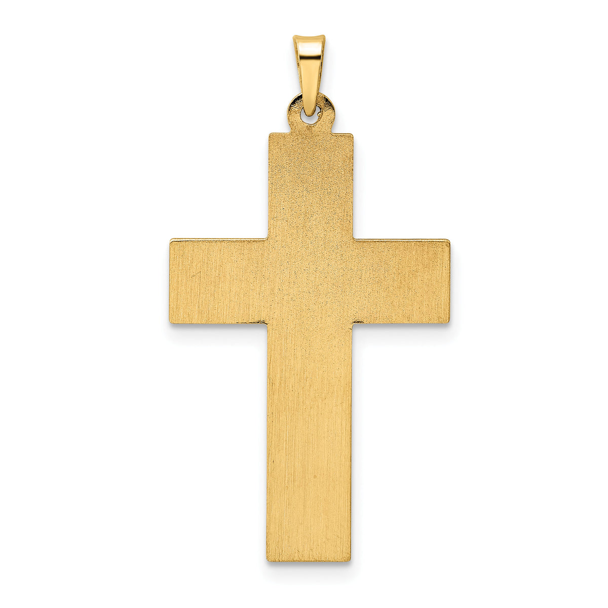 14k Two-tone Polished Hollow Woven Double Cross Pendant-XR1898
