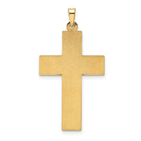 14k Two-tone Polished Hollow Woven Double Cross Pendant-XR1898
