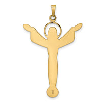 14k Polished Solid Risen Christ Pendant-XR1903