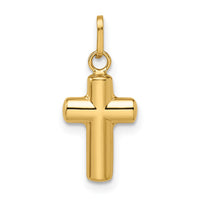 14k Polished Puffed Cross Pendant-XR1908