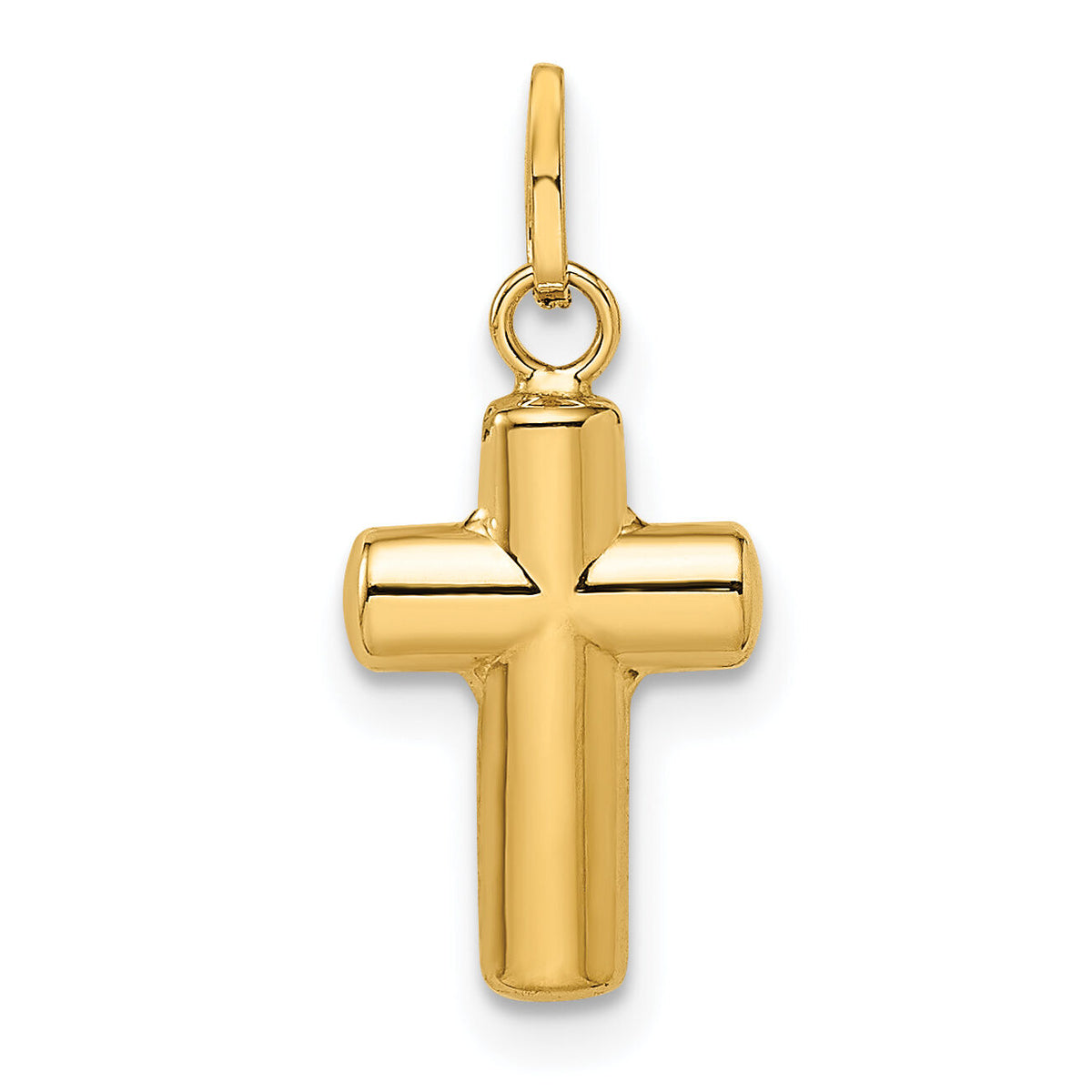 14k Polished Puffed Cross Pendant-XR1908