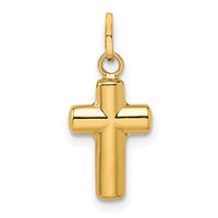 14k Polished Puffed Cross Pendant-XR1908