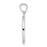 14k White Gold Polished and Satin Hollow Matka Boska Medal Pendant-XR1909