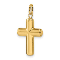 14k Polished Puffed Cross Pendant-XR1910