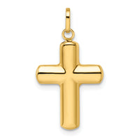 14k Polished Puffed Cross Pendant-XR1910