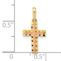 14K Two-tone Diamond Cut Cross Pendant-XR1912