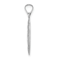 14k White Gold Polished and Satin Solid Miraculous Medal Pendant-XR1913