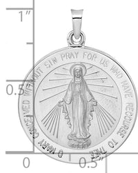 14k White Gold Polished Miraculous Solid Medal Pendant-XR1915