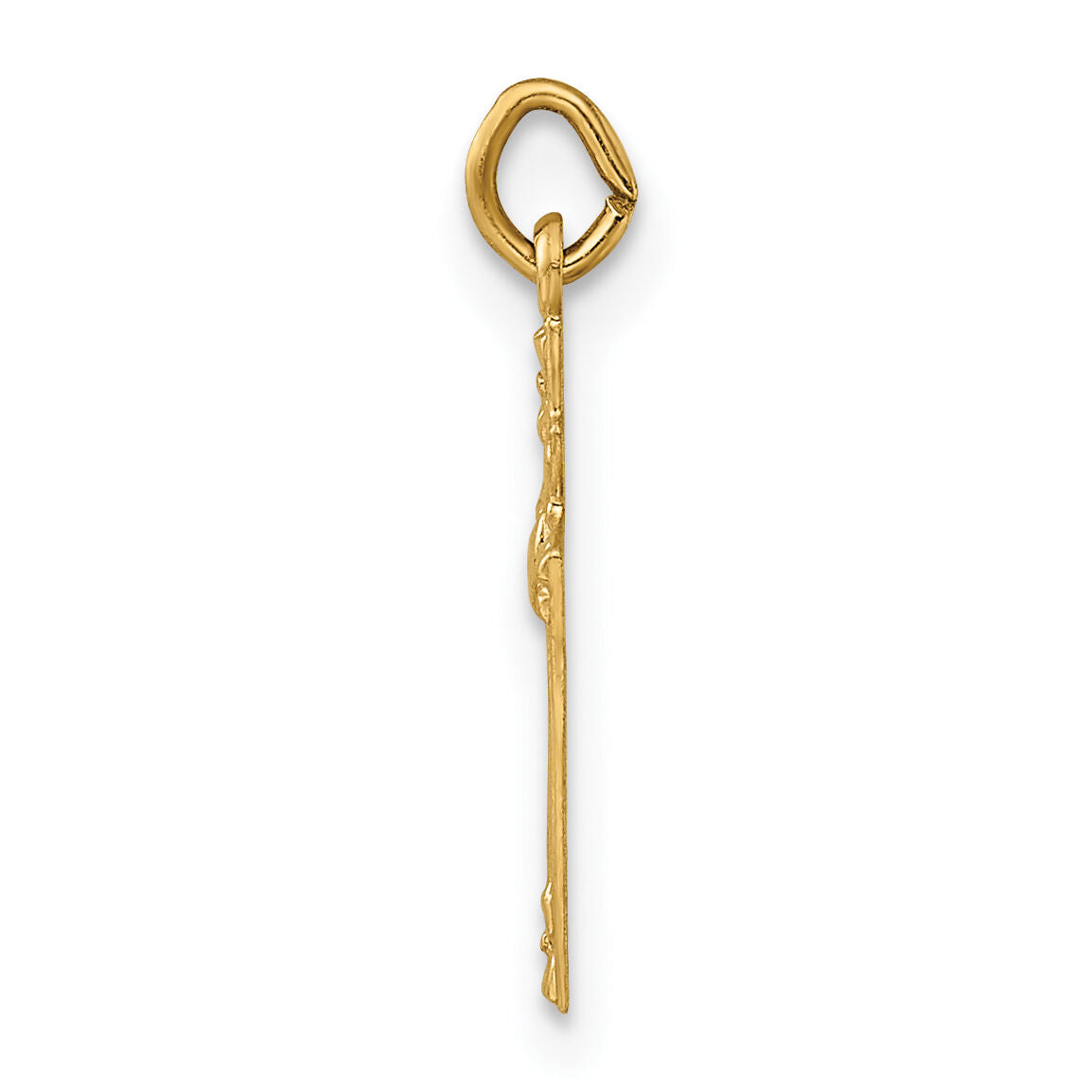 14k Polished Solid Heart Cross Pendant-XR1916