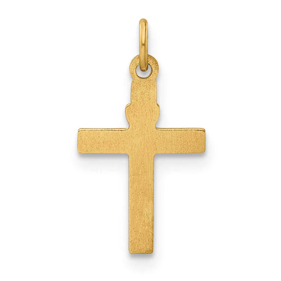 14k Polished Solid Heart Cross Pendant-XR1916