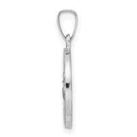 14k White Gold Polished and Satin Hollow St Anthony Medal Pendant-XR1917