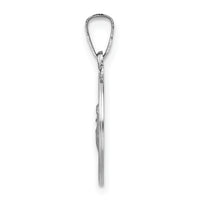 14k White Gold Polished and Satin Hollow St Anthony Medal Pendant-XR1919