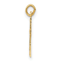 14k Polished and Textured Solid Cross Pendant-XR1920