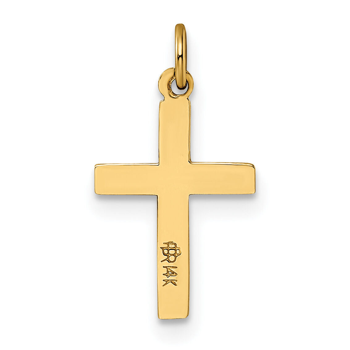 14k Polished and Textured Solid Cross Pendant-XR1920