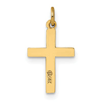 14k Polished and Textured Solid Cross Pendant-XR1920
