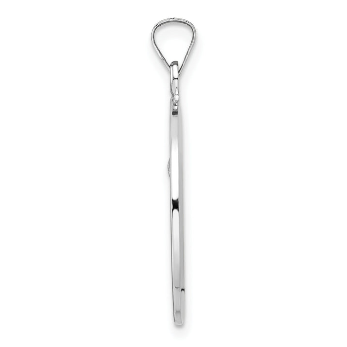 14k White Gold Polished St Anthony Solid Medal Pendant-XR1921