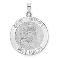 14k White Gold Polished St Anthony Solid Medal Pendant-XR1921