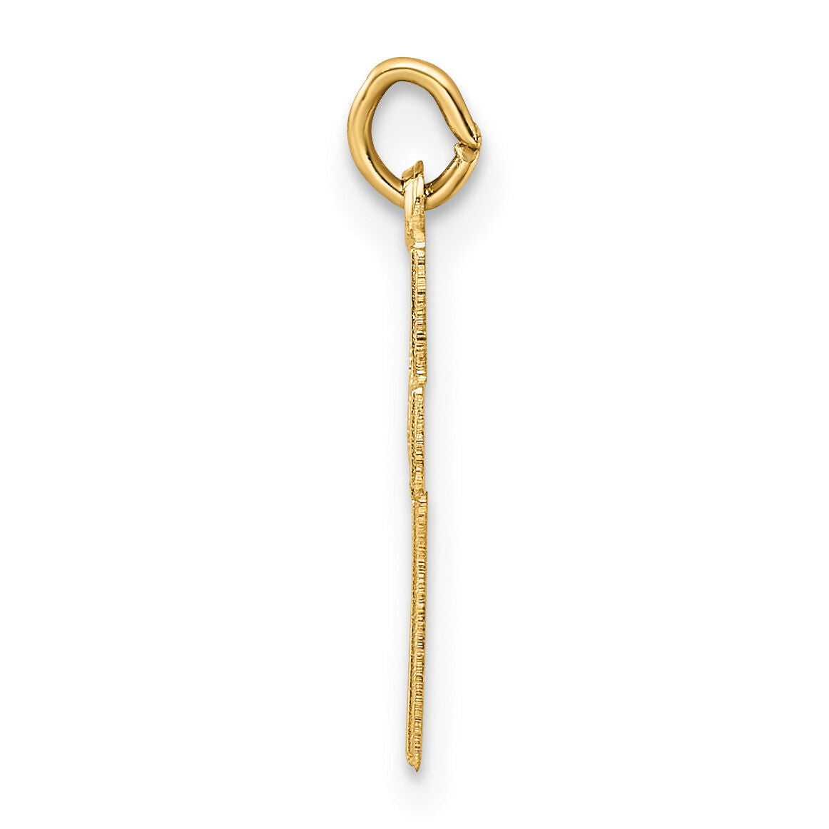 14k Polished and Textured Solid Star Cross Pendant-XR1922